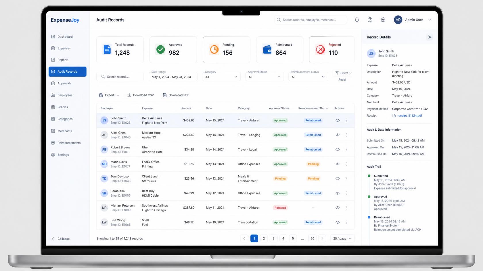 Audit Records UI