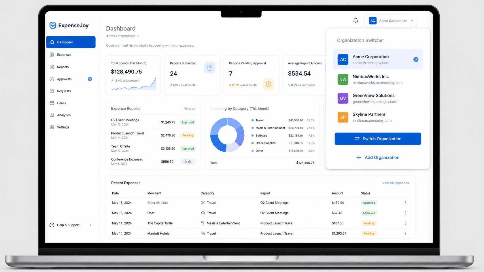 Organization Switcher UI