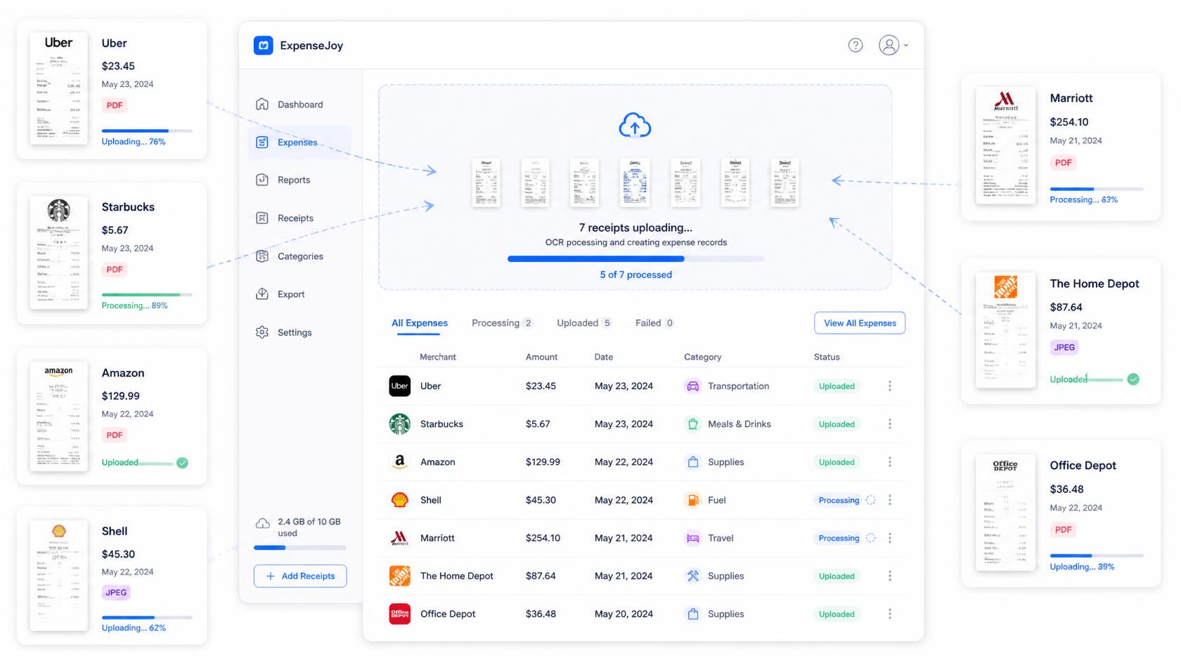 Bulk Receipt Upload UI